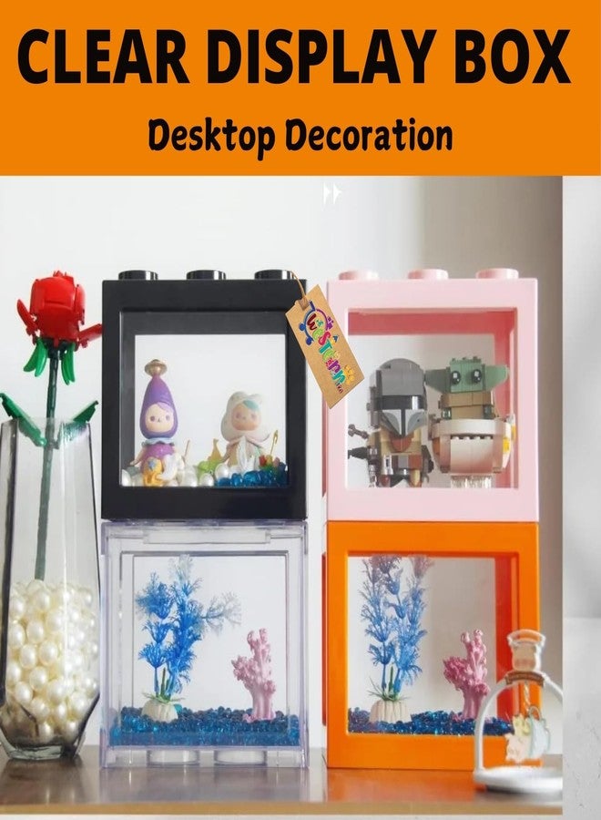 ويستيرن إرا حوض سمك بيتا صغير من ويسترن إيرا - حوض سمك أكريليك صغير الحجم ومتين وسهل التنظيف، مثالي للمساحات الصغيرة مثل المنزل والمكتب، تصميم عصري بسيط وأنيق، لا يحتاج إلى صيانة كبيرة (عبوة من 4 قطع) - Image 5